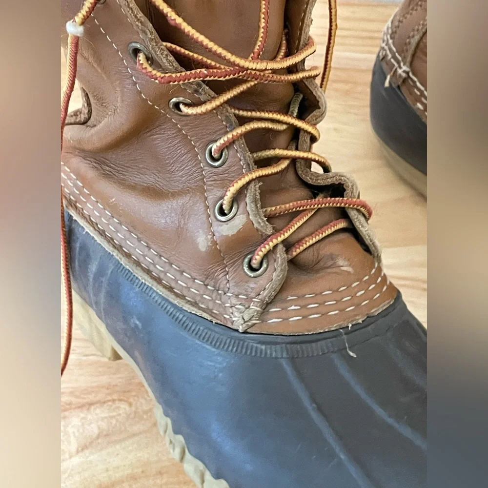 L.L. Bean Duck Boots Mens ~10 Brown Rubber Leather Hunting Boots Repair Parts